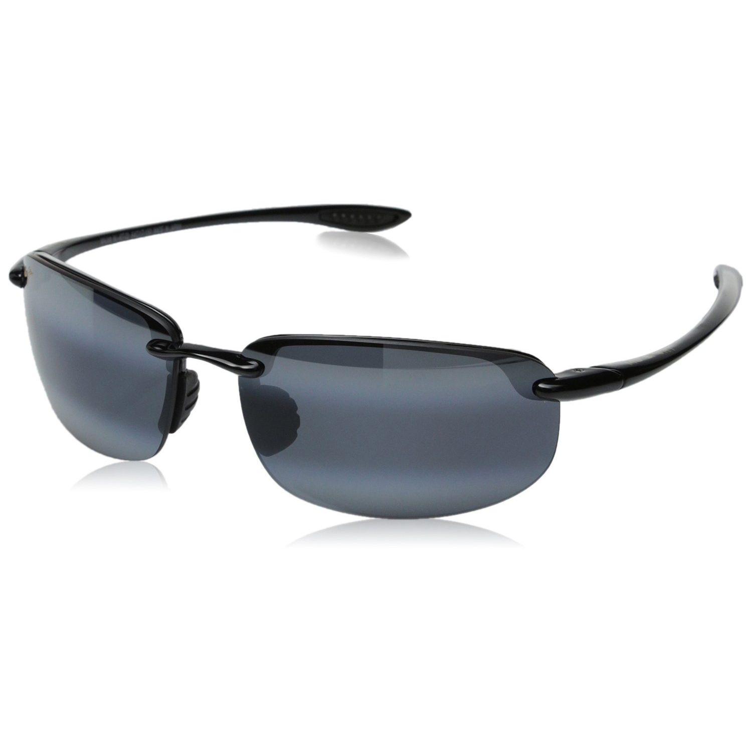 Maui Jim Sunglasses | Ho’okipa 407-02 | Gloss Black Rimless Frame ...